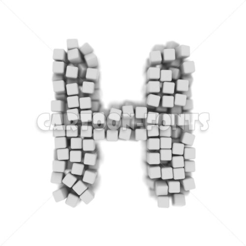 voxel font H - Capital 3d letter - Cartoon fonts - High quality 3d letters and signs illustrations