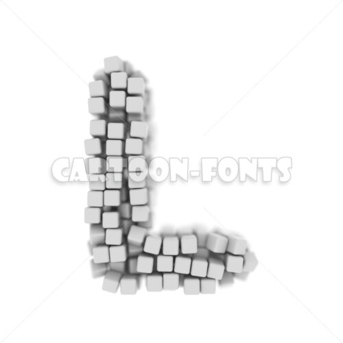 White cube letter L – Upper-case 3d font - Cartoon fonts - High quality 3d letters and signs illustrations