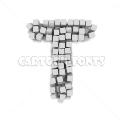 block font T - large 3d character - Cartoon fonts - High quality 3d letters and signs illustrations