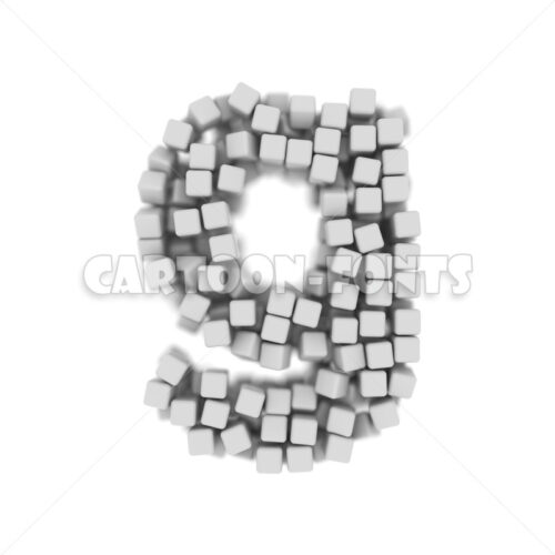 voxel letter G - Minuscule 3d font - Cartoon fonts - High quality 3d letters and signs illustrations