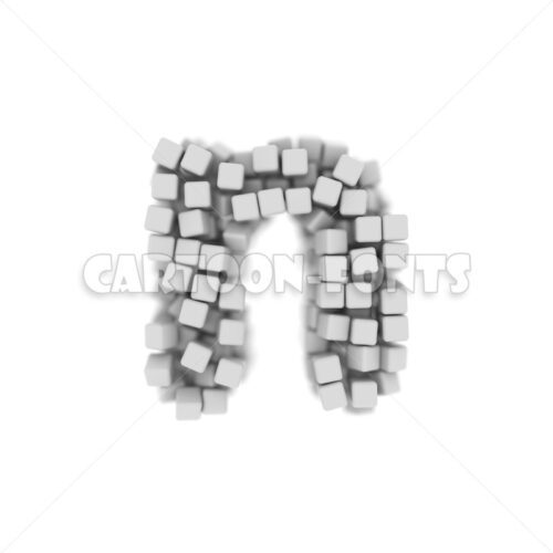 voxel character N - Minuscule 3d letter - Cartoon fonts - High quality 3d letters and signs illustrations