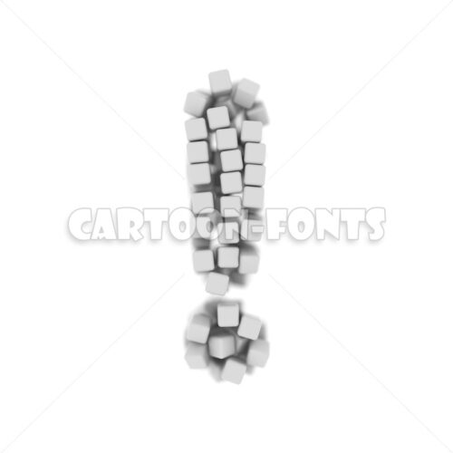 block exclamation point - 3d sign - Cartoon fonts - High quality 3d letters and signs illustrations
