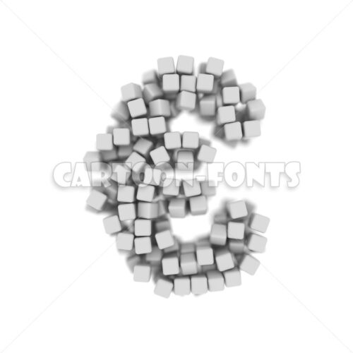 White cube euro Money – 3d Money symbol - Cartoon fonts - High quality 3d letters and signs illustrations