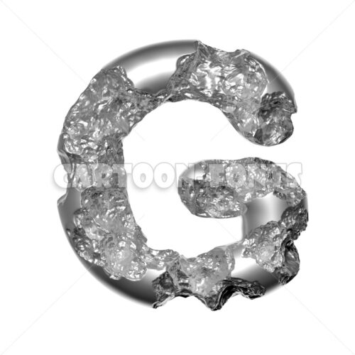 Hammered steel letter G - Uppercase 3d character - Cartoon fonts - High quality 3d letters and signs illustrations