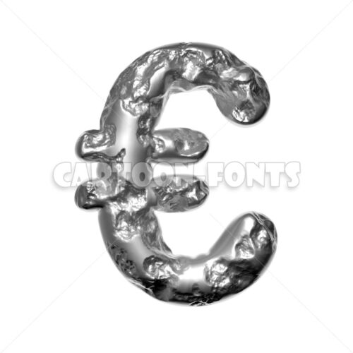 Melted steel euro Money – 3d Money symbol - Cartoon fonts - High quality 3d letters and signs illustrations