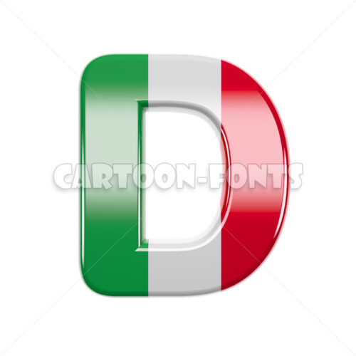 Italian letter D - Large 3d font - Cartoon fonts - High quality 3d letters and signs illustrations