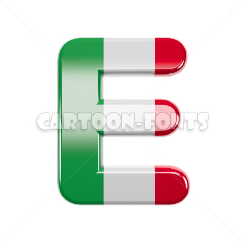 Italian font E - Uppercase 3d character - Cartoon fonts - High quality 3d letters and signs illustrations