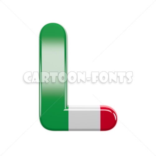 Italian letter L - Upper-case 3d font - Cartoon fonts - High quality 3d letters and signs illustrations