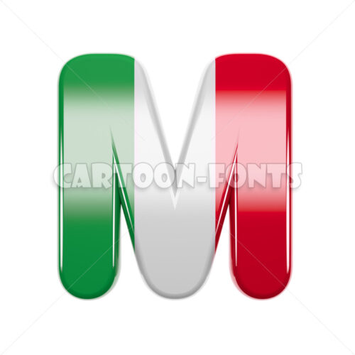 Italian font M - large 3d character - Cartoon fonts - High quality 3d letters and signs illustrations