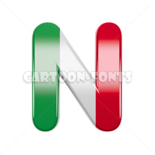 Italian character N - Upper-case 3d font - Cartoon fonts - High quality 3d letters and signs illustrations
