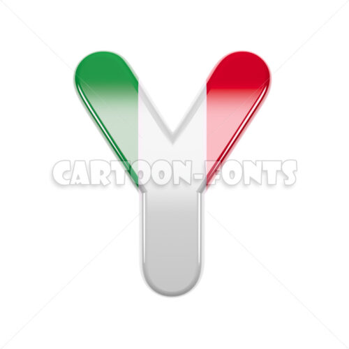Italy flag letter Y - Upper-case 3d font - Cartoon fonts - High quality 3d letters and signs illustrations