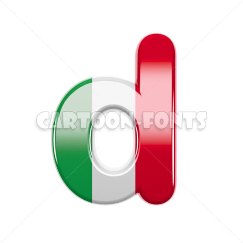 Italian character D - Lower-case 3d letter - Cartoon fonts - High quality 3d letters and signs illustrations