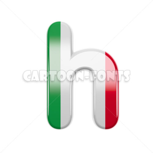 Italian character H - Lowercase 3d font - Cartoon fonts - High quality 3d letters and signs illustrations