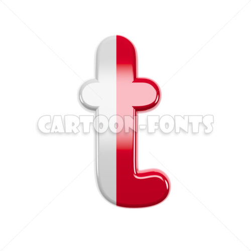Italian letter T - lowercase 3d letter - Cartoon fonts - High quality 3d letters and signs illustrations