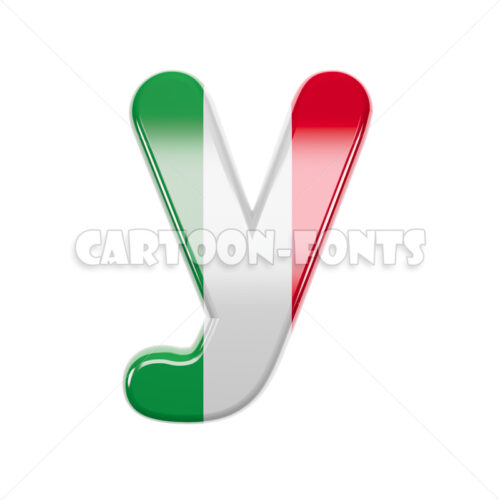 Italian font Y - Minuscule 3d character - Cartoon fonts - High quality 3d letters and signs illustrations