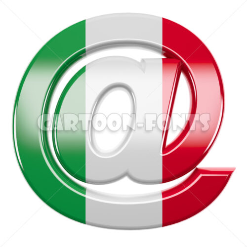 Italy flag email sign - 3d sign - Cartoon fonts - High quality 3d letters and signs illustrations