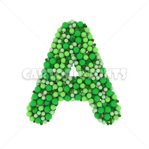 glossy spheres font A - Large 3d letter - Cartoon fonts - High quality 3d letters and signs illustrations
