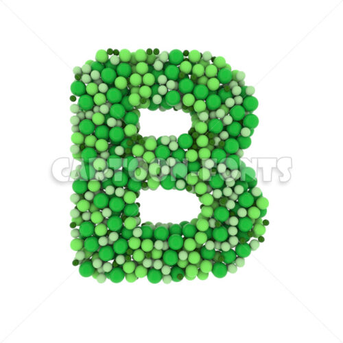 green bubbles character B - Uppercase 3d letter - Cartoon fonts - High quality 3d letters and signs illustrations