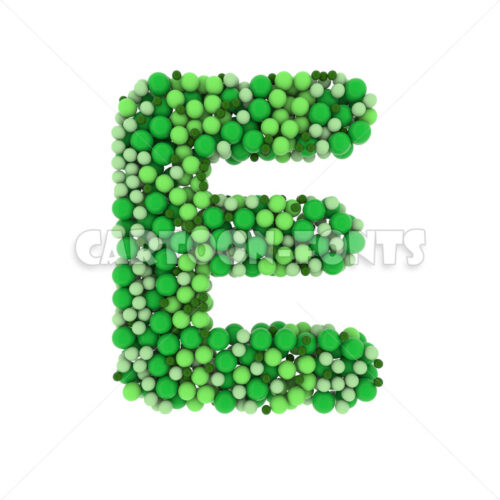 Green balls font E - Uppercase 3d character - Cartoon fonts - High quality 3d letters and signs illustrations