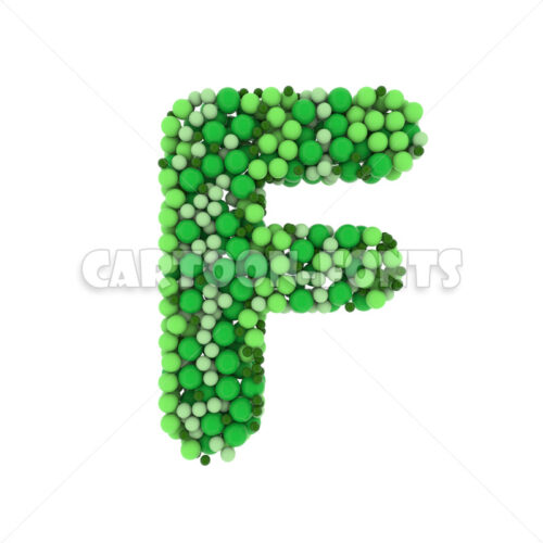 glossy spheres character F - Large 3d letter - Cartoon fonts - High quality 3d letters and signs illustrations
