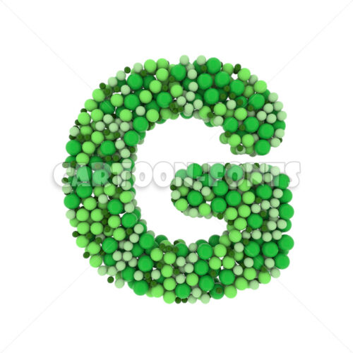 glossy spheres letter G - Uppercase 3d character - Cartoon fonts - High quality 3d letters and signs illustrations