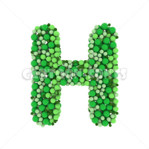 glossy spheres font H - Capital 3d letter - Cartoon fonts - High quality 3d letters and signs illustrations