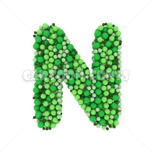 Green balls character N - Upper-case 3d font - Cartoon fonts - High quality 3d letters and signs illustrations