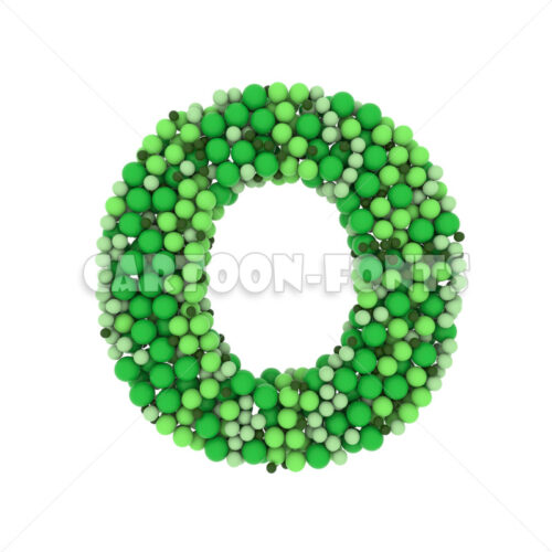 green bubbles character O - Upper-case 3d letter - Cartoon fonts - High quality 3d letters and signs illustrations
