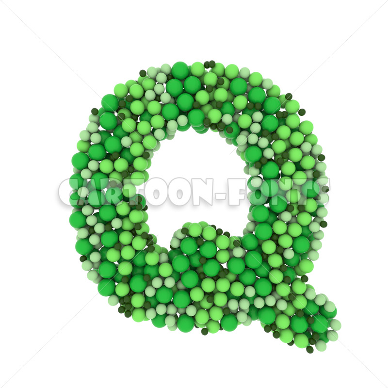 colored marbles letter Q - capital 3d font - Cartoon fonts - High quality 3d letters and signs illustrations