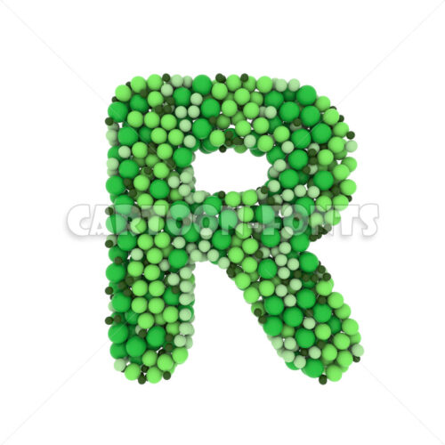colored marbles character R - Upper-case 3d letter - Cartoon fonts - High quality 3d letters and signs illustrations