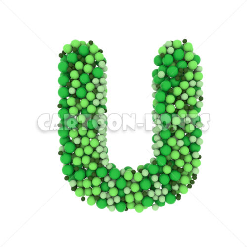 glossy spheres character U - uppercase 3d letter - Cartoon fonts - High quality 3d letters and signs illustrations