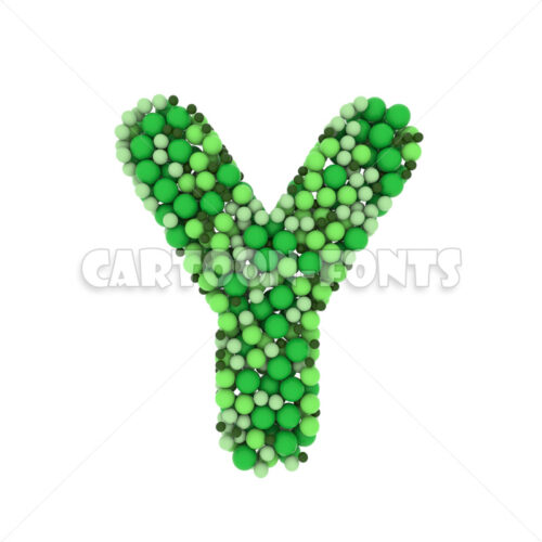glossy spheres letter Y - Upper-case 3d font - Cartoon fonts - High quality 3d letters and signs illustrations