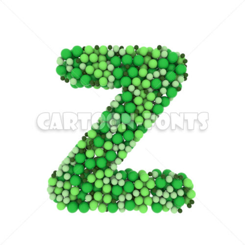 colored marbles character Z - large 3d letter - Cartoon fonts - High quality 3d letters and signs illustrations