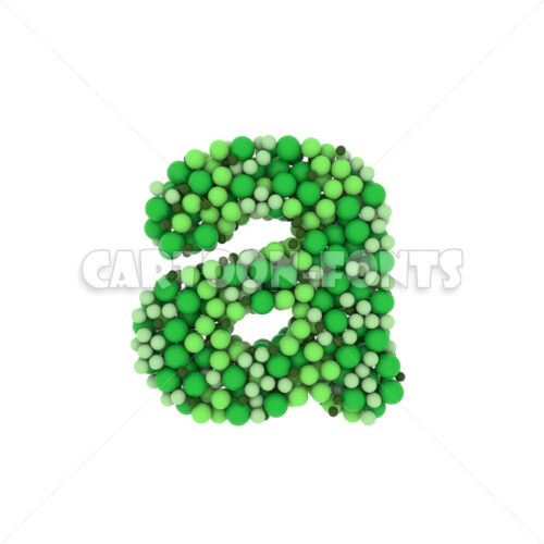 glossy spheres character A - Lower-case 3d font - Cartoon fonts - High quality 3d letters and signs illustrations