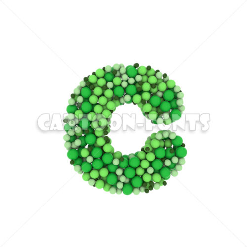 colored marbles letter C - Lower-case 3d font - Cartoon fonts - High quality 3d letters and signs illustrations
