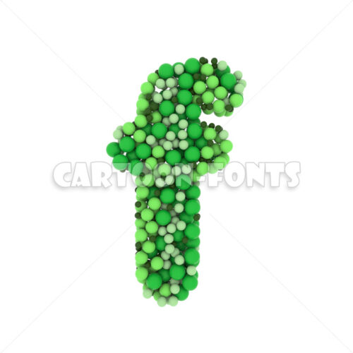 glossy spheres character F - Lower-case 3d letter - Cartoon fonts - High quality 3d letters and signs illustrations
