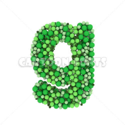 glossy spheres letter G - Minuscule 3d font - Cartoon fonts - High quality 3d letters and signs illustrations