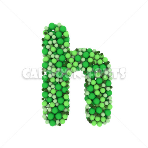 Green balls character H - Lowercase 3d font - Cartoon fonts - High quality 3d letters and signs illustrations