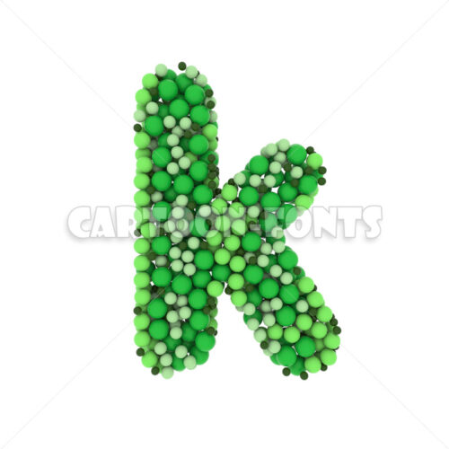 green bubbles font K - Minuscule 3d character - Cartoon fonts - High quality 3d letters and signs illustrations