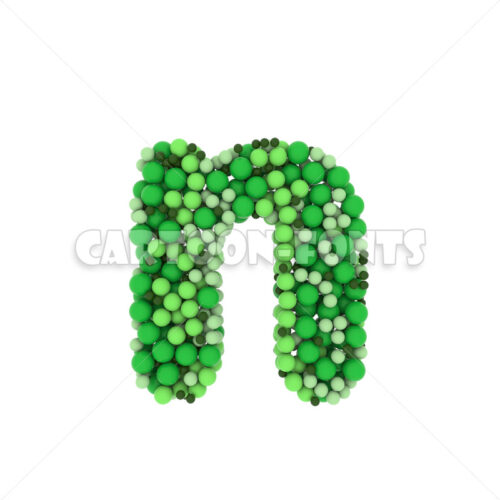glossy spheres character N - Minuscule 3d letter - Cartoon fonts - High quality 3d letters and signs illustrations