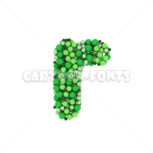 glossy spheres font R - Lowercase 3d character - Cartoon fonts - High quality 3d letters and signs illustrations
