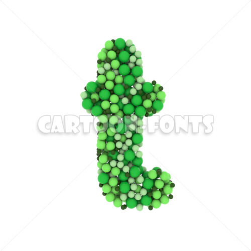 Green balls letter T - lowercase 3d letter - Cartoon fonts - High quality 3d letters and signs illustrations