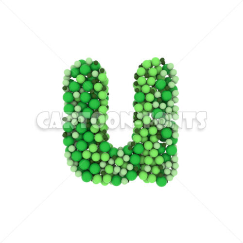 colored marbles font U - lowercase 3d character - Cartoon fonts - High quality 3d letters and signs illustrations
