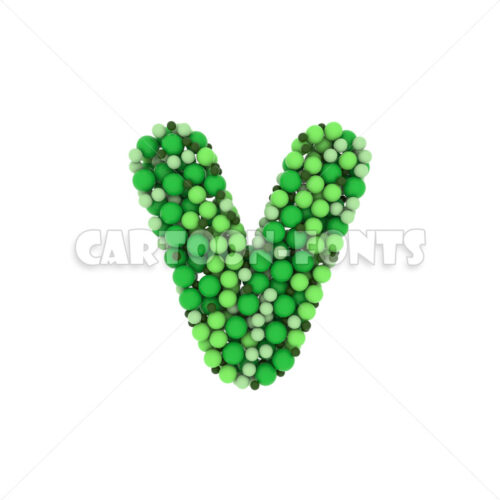 colored marbles character V - Minuscule 3d font - Cartoon fonts - High quality 3d letters and signs illustrations