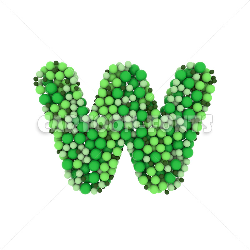 green bubbles font W - Small 3d letter - Cartoon fonts - High quality 3d letters and signs illustrations
