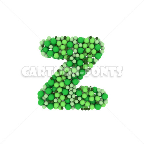colored marbles letter Z - lowercase 3d character - Cartoon fonts - High quality 3d letters and signs illustrations