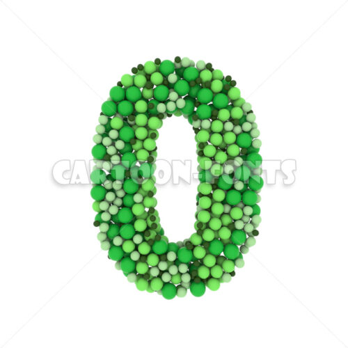 colored marbles numeral 0 - 3d number - Cartoon fonts - High quality 3d letters and signs illustrations