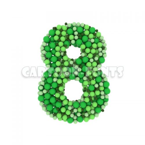 colored marbles numeral 8 - 3d number - Cartoon fonts - High quality 3d letters and signs illustrations