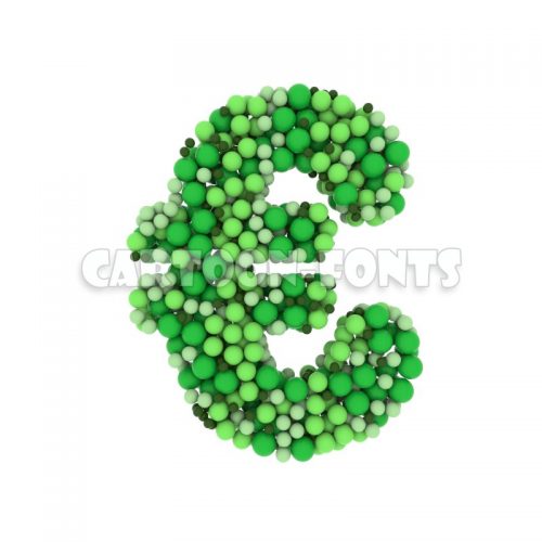 Green balls euro Money - 3d Money symbol - Cartoon fonts - High quality 3d letters and signs illustrations