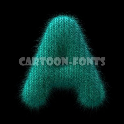 knitted font A - Large 3d letter - Cartoon fonts - High quality 3d letters and signs illustrations
